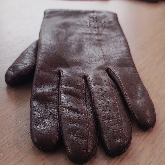 Vintage Kid Leather Gloves (lined) Made in Hungary | Brown Sz 6.5-7 - Picture 12 of 12